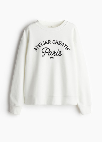 Чорно-білий світшот H&M напис без декору (362050290)