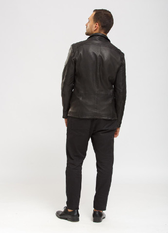 Черная демисезонная куртка кожаная Cvk brand