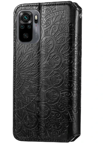 Шкіряний чохол книжка Mandala (PU) для Xiaomi Redmi Note 10 / Note 10s Чорний (is_00000043350_7) Getman (237829176)