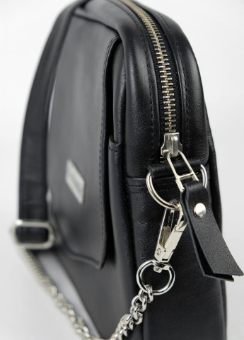 Шкіряна жіноча сумка через плече. Маленька сумочка клатч чорна. Крос боді з натуральної шкіри. Crystal Kozhanty (224402306)