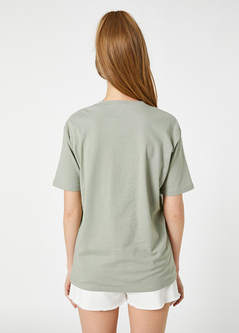 Сіро-зелена літня футболка KOTON