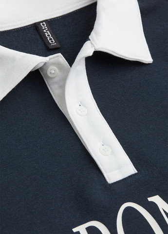 Темно-синий свитшот H&M надпись без декора (366276823)