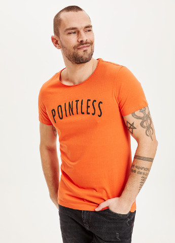 Оранжевая летняя футболка DeFacto