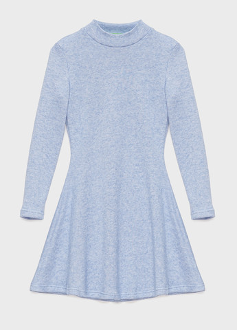 Блакитна кежуал жіноча трикотажна міні сукня-гольф із ангори сукня-водолазка KASTA design меланжева