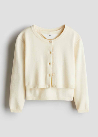 Кремовый демисезонный комплект (кардиган, футболка) H&M