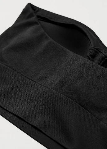 Чорний топ бюстгальтер H&M без кісточок поліестер, трикотаж