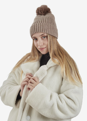 Шапка женская зимняя вязаная бини с помпоном Regina Notte (254804028)
