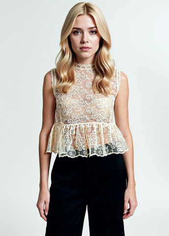 Бежевая блуза с баской Reserved