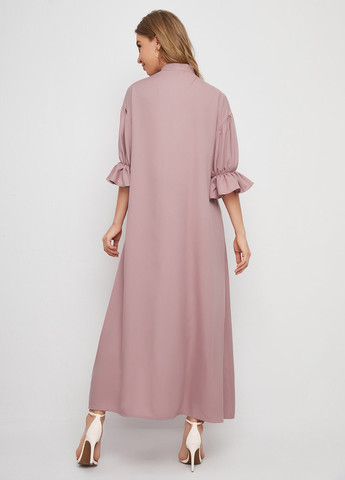 Пудровое кэжуал платье а-силуэт SHEIN однотонное