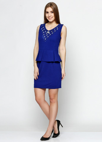 Синее кэжуал платье Ds Fashion однотонное