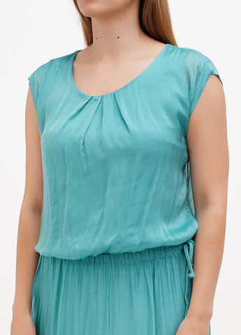 Бірюзова кежуал сукня Pura Seta однотонна