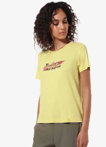Футболка LSDTS0027-074 Australian Logo Flowers Tee Jersey V Yellow - (367205627)