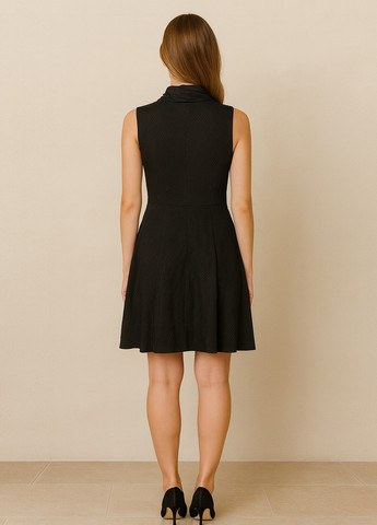 Черное кэжуал платье клеш Sassofono однотонное