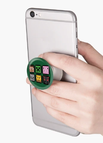 Попсокет (Popsockets) тримач для смартфону Майнкрафт (Minecraft) (8754-1173) Чорний MobiPrint (216748282)