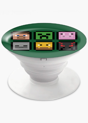 Попсокет (Popsockets) тримач для смартфону Майнкрафт (Minecraft) (8754-1173) Чорний MobiPrint (216748282)