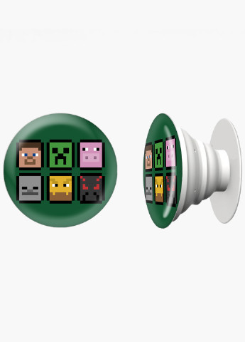 Попсокет (Popsockets) тримач для смартфону Майнкрафт (Minecraft) (8754-1173) Чорний MobiPrint (216748282)