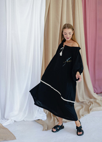 Черное кэжуал платье оверсайз Anna Yakovenko однотонное