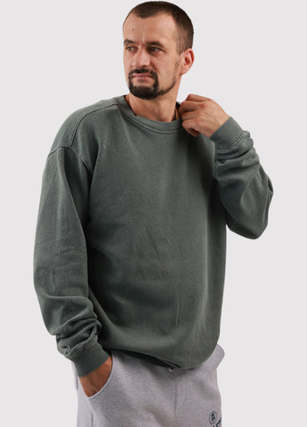 Сіро-зелений світшот Blue 84 однотонний без декору (361422169)