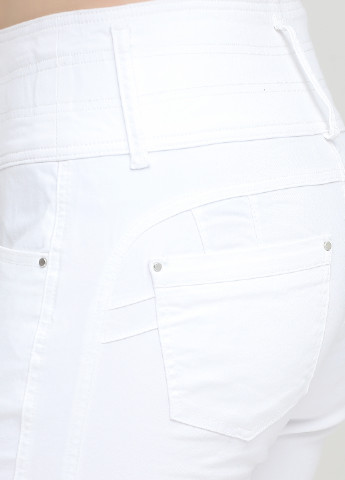 Джинси Zauberhose вкорочені, завужені однотонні білі джинсові бавовна