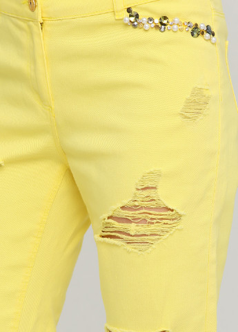 Желтые джинсовые демисезонные джоггеры брюки Sassofono