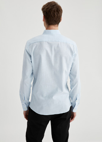 Светло-голубой классическая рубашка DeFacto