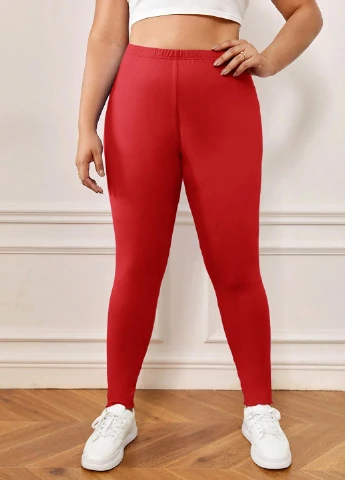 Красные демисезонные леггинсы SHEIN