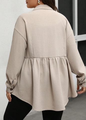 Кремова блуза з баскою SHEIN