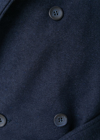 Темно-синее демисезонное Пальто двубортное KOTON