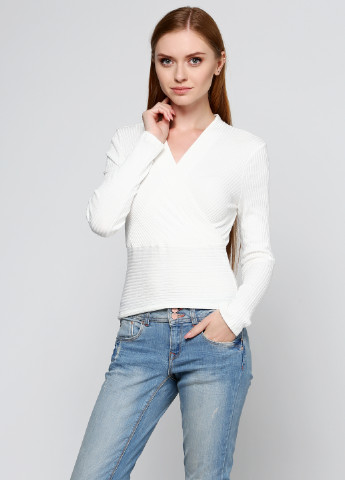 Белый демисезонный пуловер пуловер Bershka
