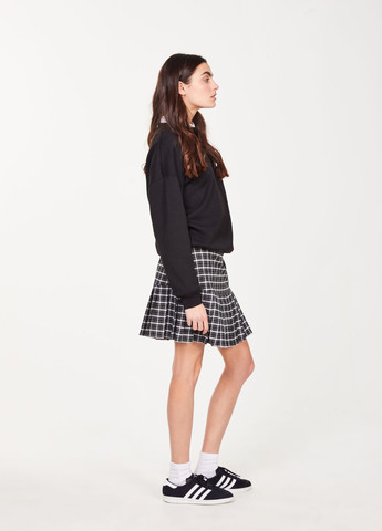 Черно-белая кэжуал в клетку юбка Jennyfer плиссе