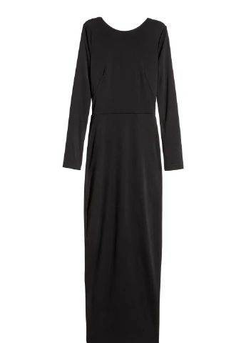 Черное вечернее платье H&M однотонное