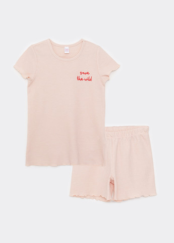 Світло-рожева всесезон піжама (футболка, шорти) футболка + шорти LC Waikiki