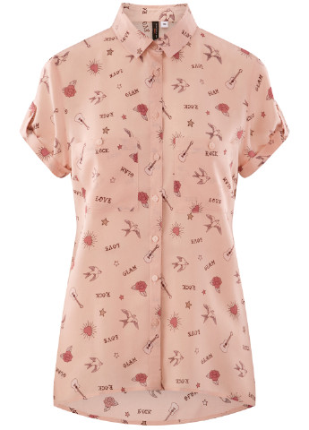 Розовая летняя блуза Oodji