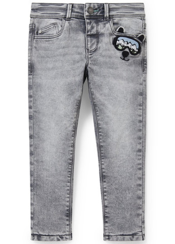 Серые демисезонные зауженные джинсы C&A