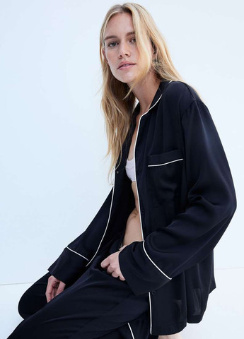 Темно-синяя домашний рубашка однотонная H&M