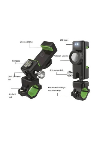 Велокріплення для телефону планшета навігатора велотримач компас LED шарнір (50096-Нов) Francesco Marconi (249126876)