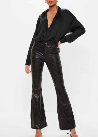 Черная кэжуал рубашка однотонная Missguided