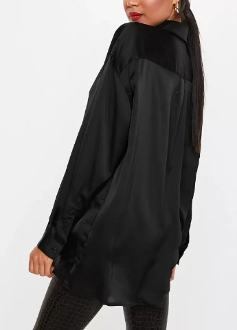 Черная кэжуал рубашка однотонная Missguided