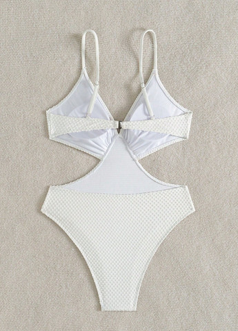 Білий літній купальник монокіні SHEIN