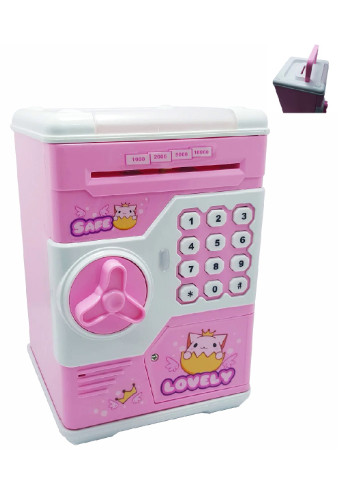 Игрушечный детский сейф копилка с электронным кодовым замком для бумажных денег и монет (76432114) Розовый Unbranded (254026335)