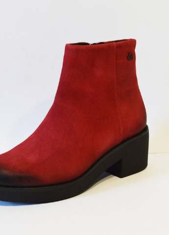 Осенние ботинки красные нубук Laura Messi без декора из натурального нубука