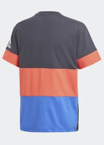Темно-синяя летняя футболка с коротким рукавом adidas