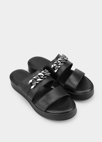Черные шлепанцы Braska с цепочками