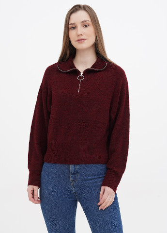 Бордовый зимний свитер H&M