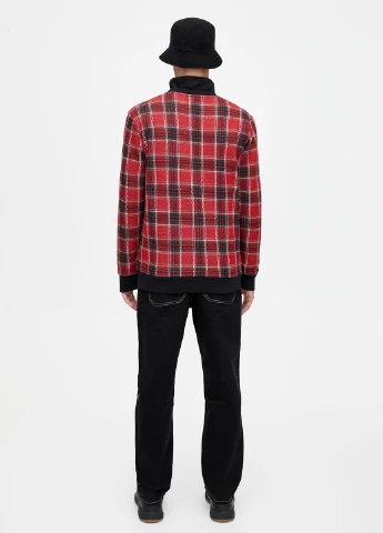 Червоний світшот Pull & Bear клітинка без декору (250302103)