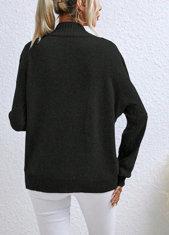 Черный демисезонный свитер джемпер SHEIN