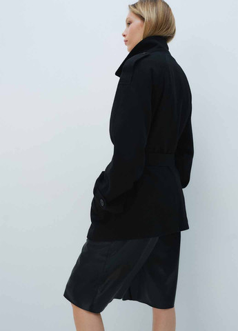 Черное демисезонное Пальто двубортное H&M