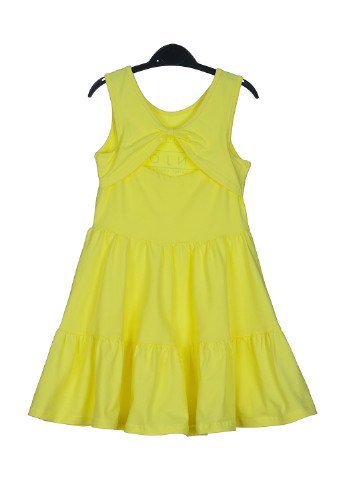 Желтое кэжуал платье клеш Smil с надписью