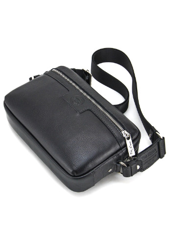 Сумка чоловіча шкіряна повсякденна маленька 125 B чорна Tom Stone (224975407)