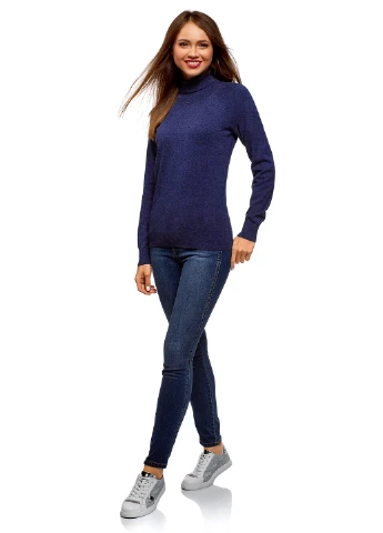 Темно-синій демісезонний светр Oodji